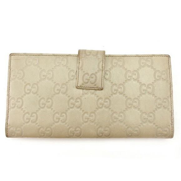 Gucci ssima beige long bifold Wallet - Picture 1 of 6